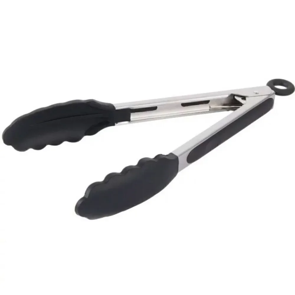 ECO QUALITY - NWT Set of 4 Stainless Steel Kitchen Tongs. 8” w/Silicone Tips
